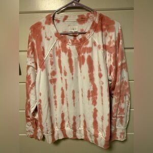 Lou & Grey Red and White Tie-Dye Sweater